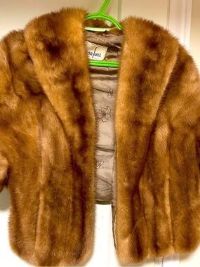 REAL fur Classic Women's fur  Jacket - Chestnut Brown